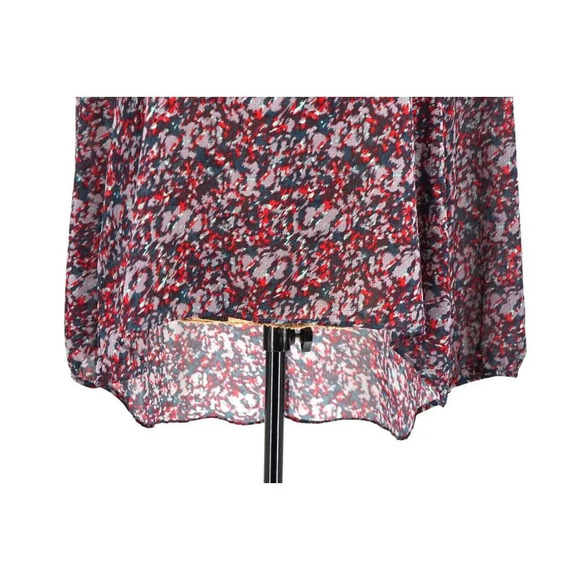 BCBGeneration Blouse Women M Multicolor Cut‎ Out Back Semi Sheer Lightweight Top - Picture 5 of 9